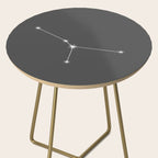 Cancer Zodiac Star Constellation Line Art Grey Side Table Gallery Image 2