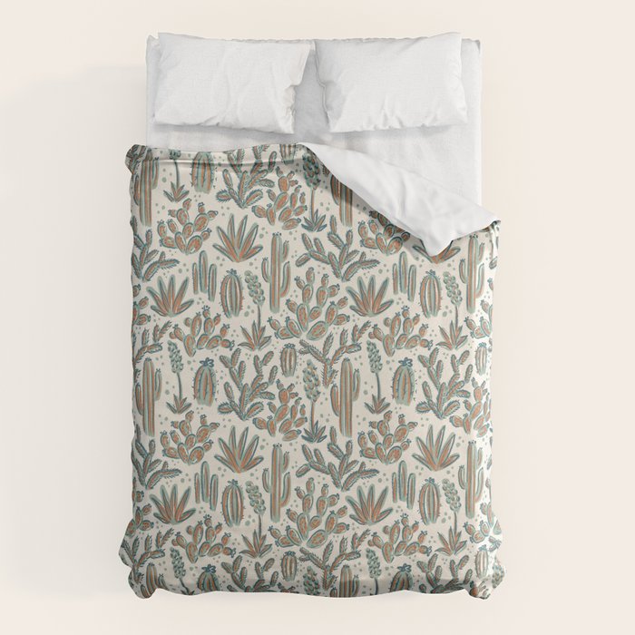 Cactus Desert - sage and copper Duvet Cover Gallery Image 6