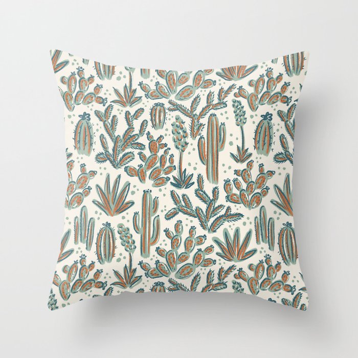 Cactus Desert - sage and copper Throw Pillow Gallery Image 6