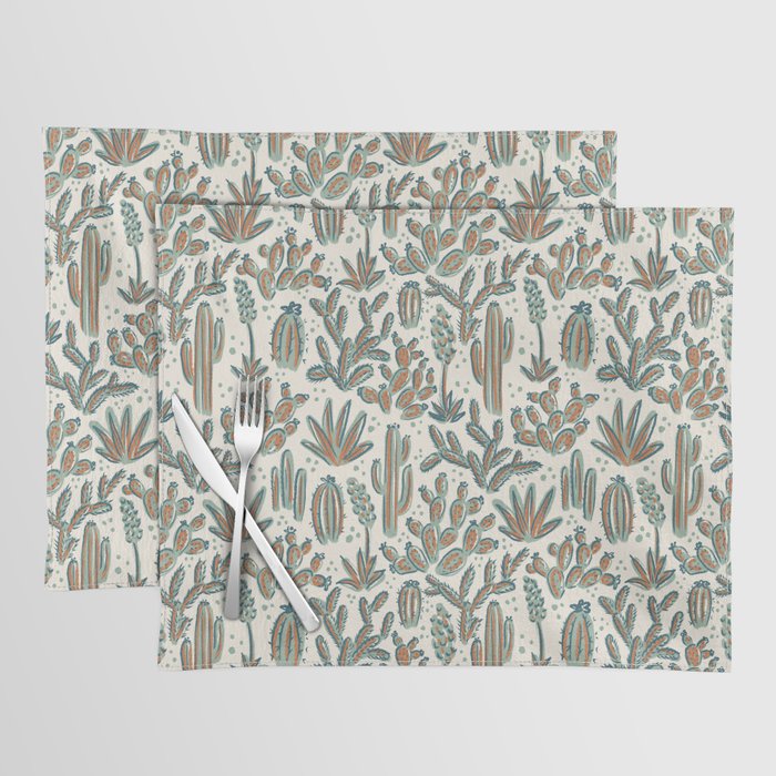 Cactus Desert - sage and copper Placemat Gallery Image 1