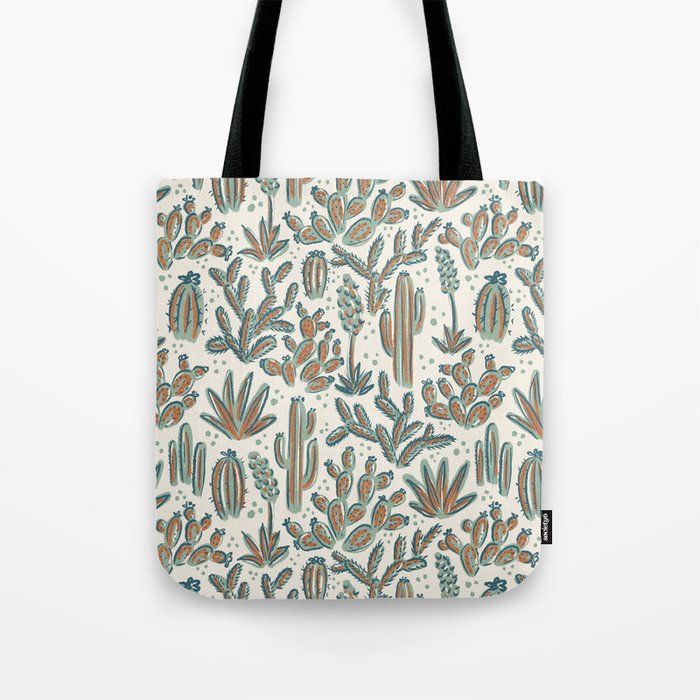 Cactus Desert - sage and copper Tote Bag Gallery Image 1