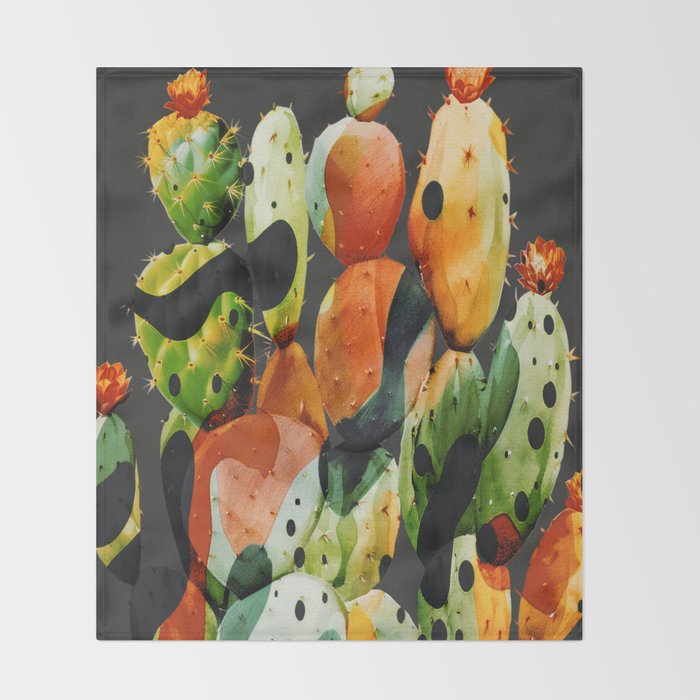 Abstract Modern Cactus 2 Throw Blanket Gallery Image 2
