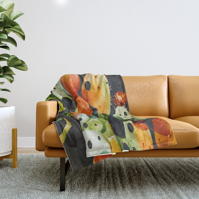 Abstract Modern Cactus 2 Throw Blanket Gallery Image 1