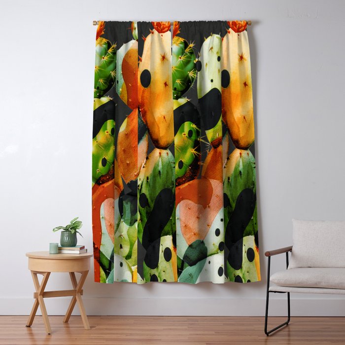Abstract Modern Cactus 2 Window Curtain Gallery Image 5