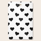 Black and white love heart doodle pattern Cutting Board Gallery Image 1