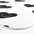 Black and white love heart doodle pattern Bath Mat Gallery Image 3