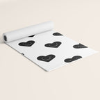 Black and white love heart doodle pattern Yoga Mat Gallery Image 2
