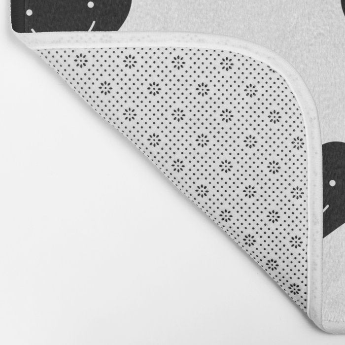 Black and white love heart doodle pattern Bath Mat Gallery Image 2