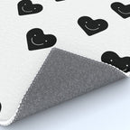 Black and white love heart doodle pattern Rug Gallery Image 4