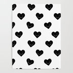 Black and white love heart doodle pattern Poster Gallery Image 4