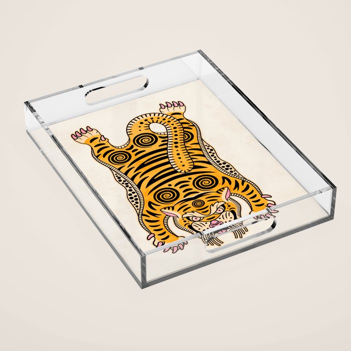 King Of The Jungle 01: Golden Tiger Edition Acrylic Tray Gallery Image 1