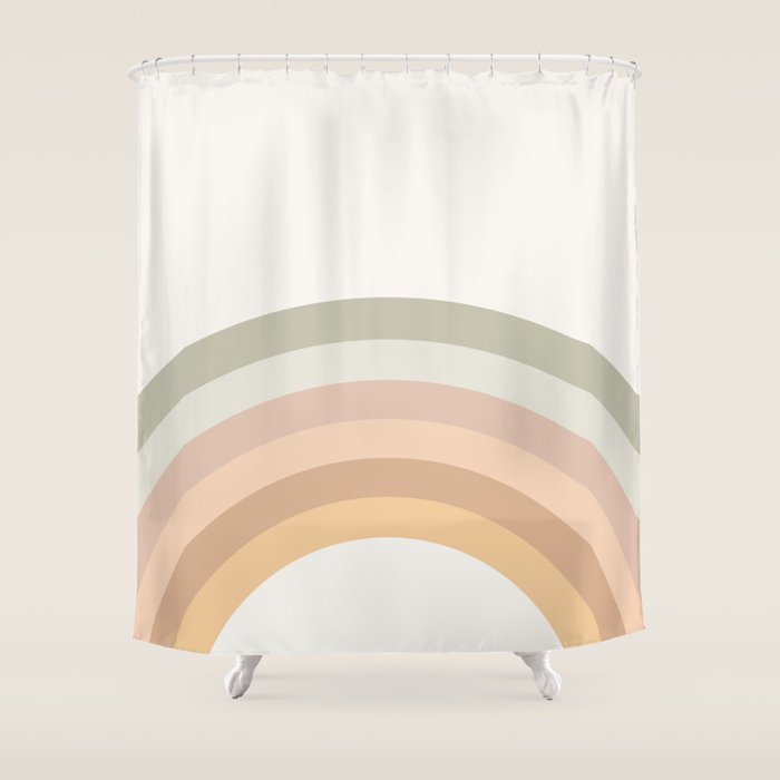 Rainbow Neutral Colors Shower Curtain Gallery Image 1