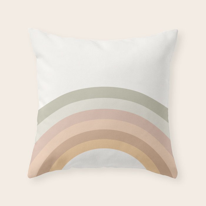 Rainbow Neutral Colors Throw Pillow Gallery Image 6