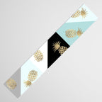 Pastel color block watercolor dots faux gold pineapple Table Runner Gallery Image 3