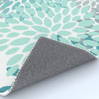 Floral Pattern, Aqua, Teal, Turquoise and Gray Rug Gallery Image 4