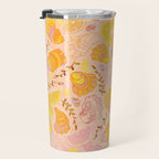 Coastal Oysters on the Beach in Lemon Orange & Peach Travel Mug Gallery Image 3