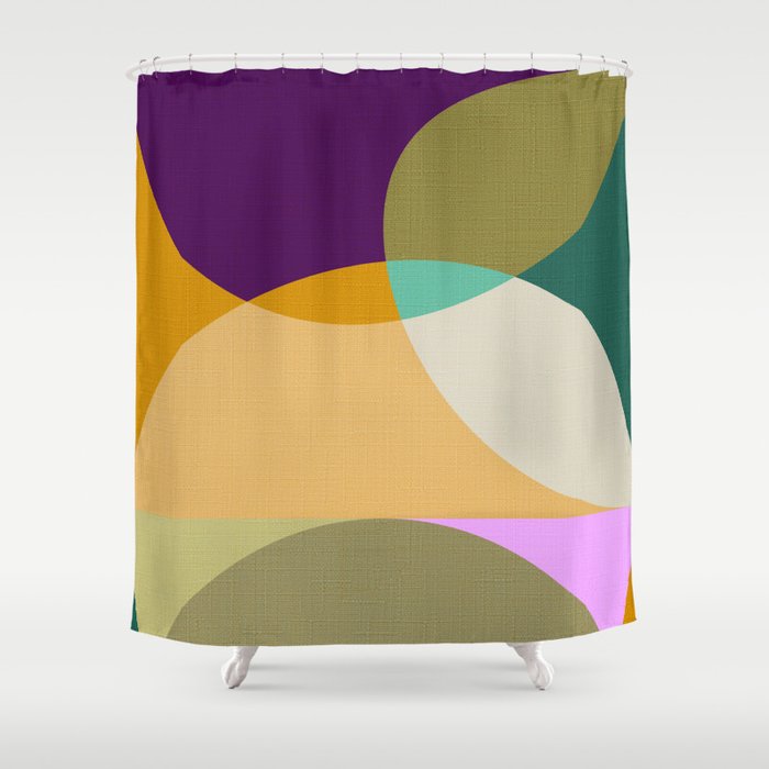 shapes mid century autumn 21 2 Shower Curtain Gallery Image 1
