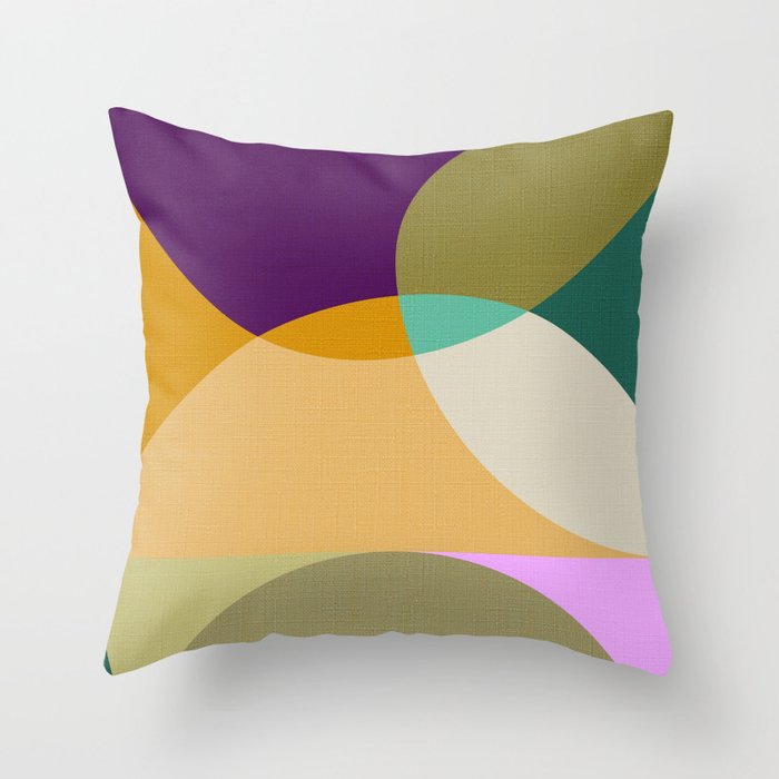 shapes mid century autumn 21 2 Throw Pillow Gallery Image 1