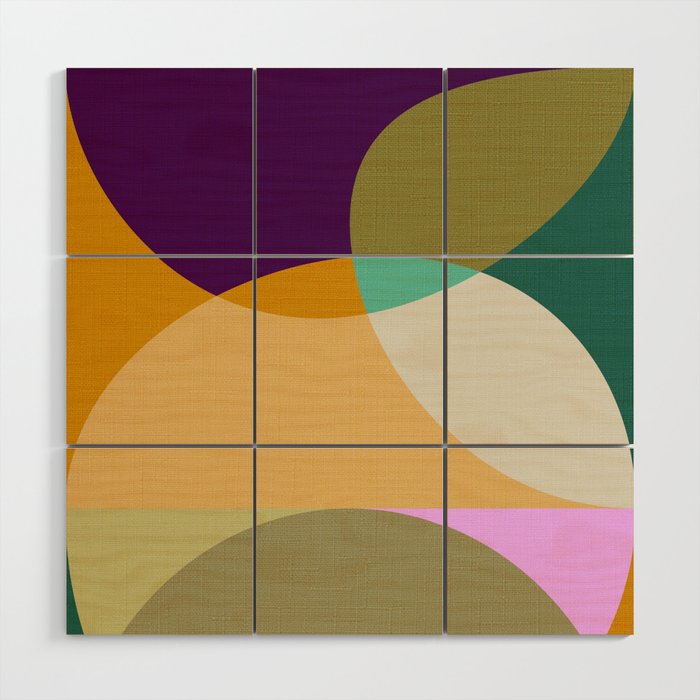 shapes mid century autumn 21 2 Wood Wall Art Gallery Image 1