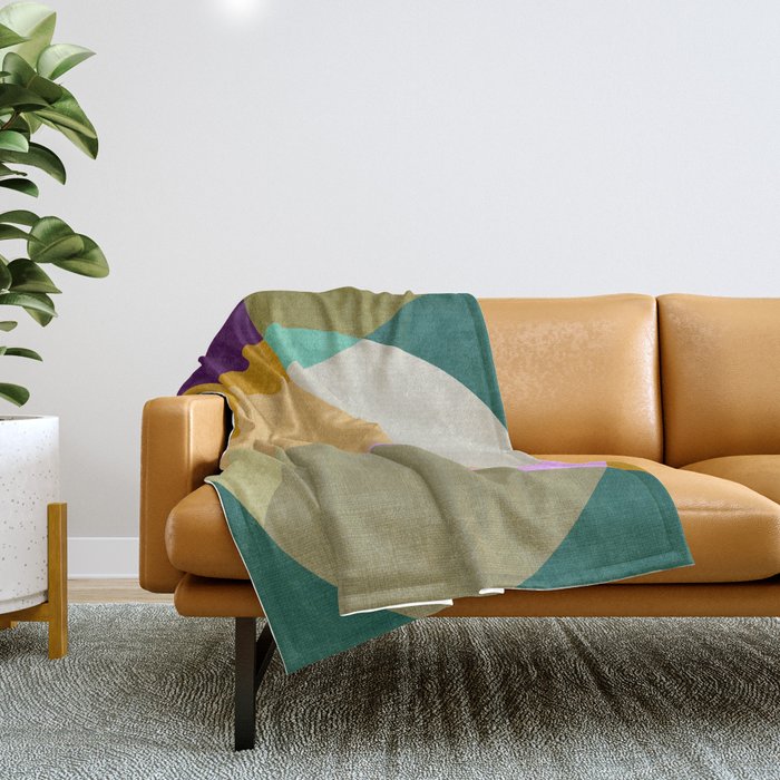 shapes mid century autumn 21 2 Throw Blanket Gallery Image 1