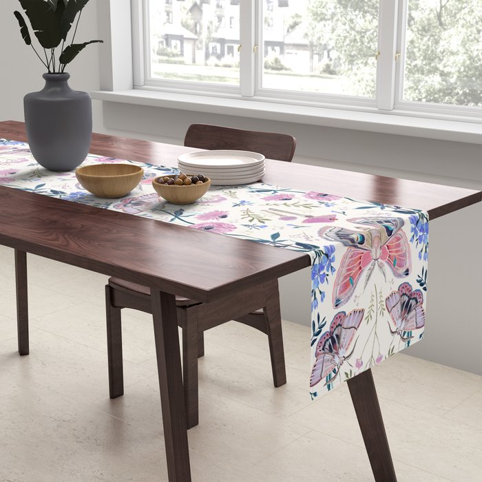 Lilac Butterfly and Flowers Table Runner Gallery Image 2