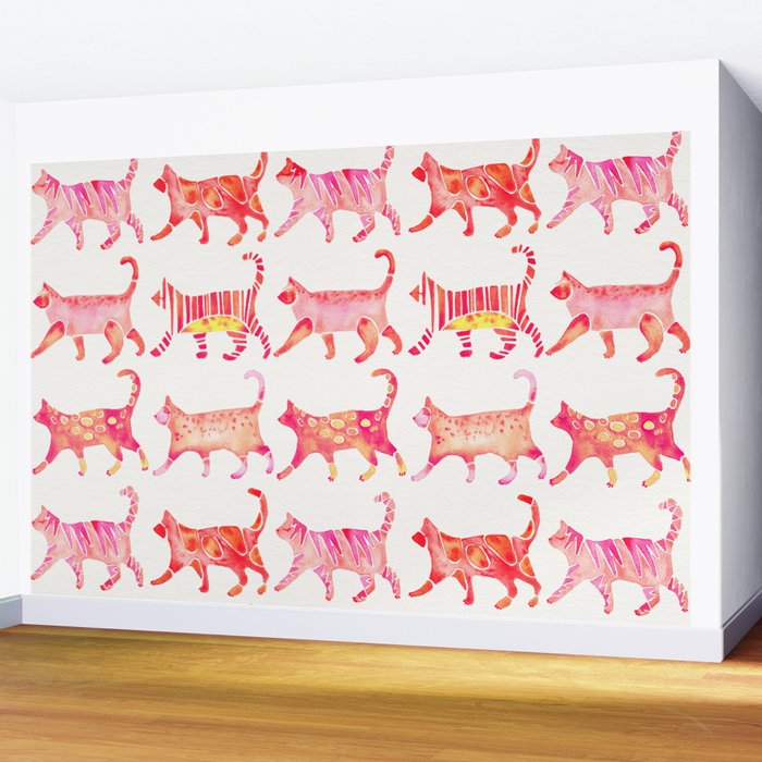 Cat Collection - Pink Palette Wall Mural Gallery Image 2