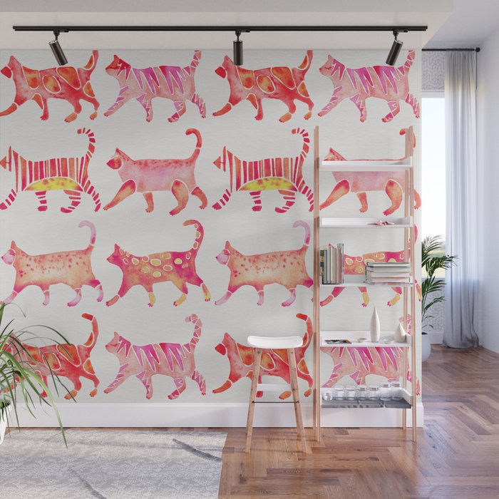 Cat Collection - Pink Palette Wall Mural Gallery Image 1