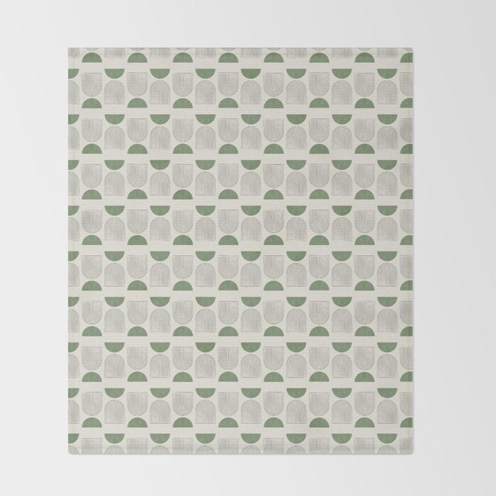 Arch balance green Throw Blanket Gallery Image 2