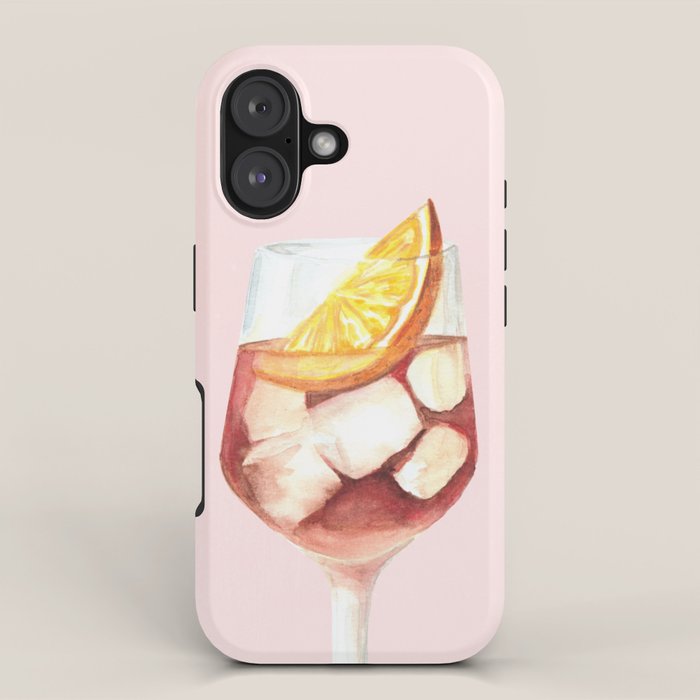 Aperol Spritz: Retro Classic Cocktail 01 iPhone Case Gallery Image 1