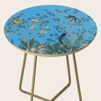 Chinoiserie Exotic Jungle Monkey Peacock Cobalt Blue Fresco Art Side Table Gallery Image 2