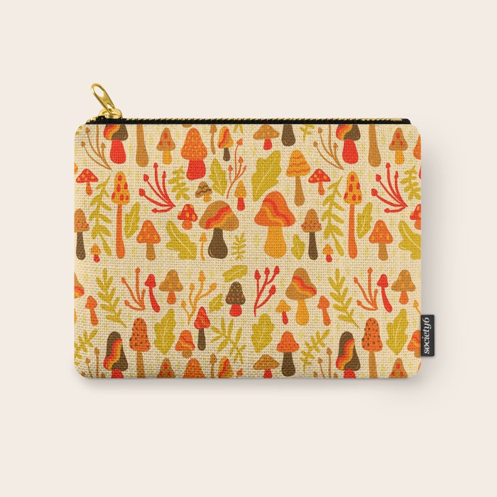 Spring Mushroom Print Carry All Pouch Gallery Image 1