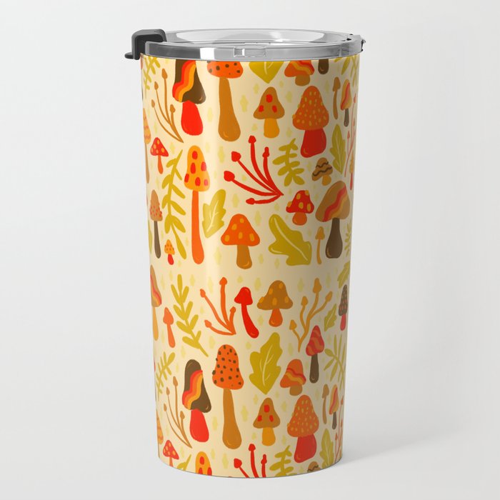 Spring Mushroom Print Travel Mug Gallery Image 3