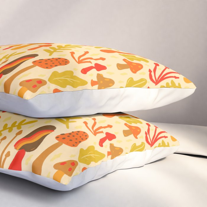 Spring Mushroom Print Pillow Sham Gallery Image 3