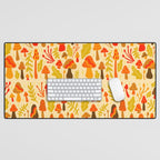 Spring Mushroom Print Desk Mat Gallery Image 1