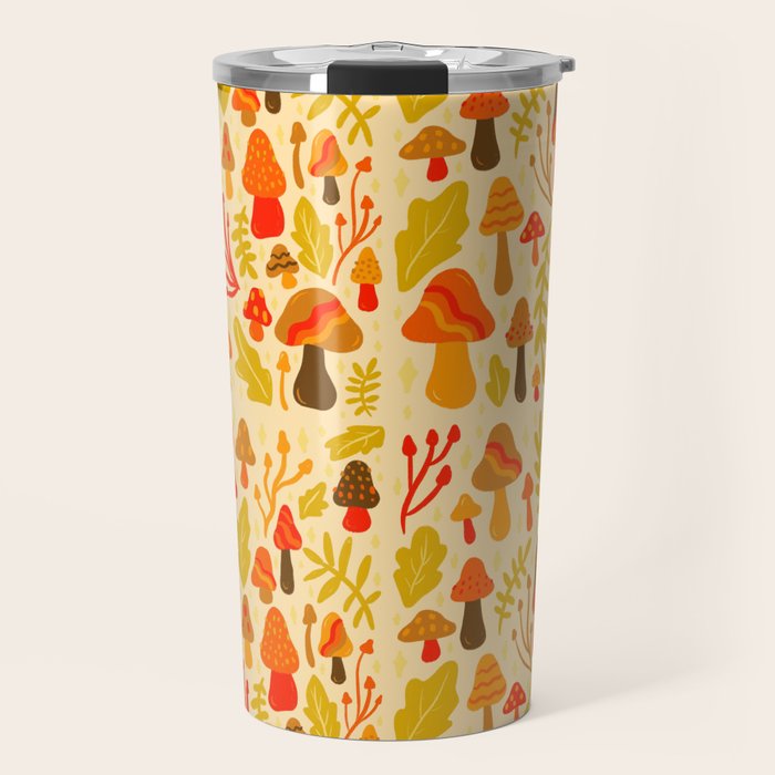 Spring Mushroom Print Travel Mug Gallery Image 1