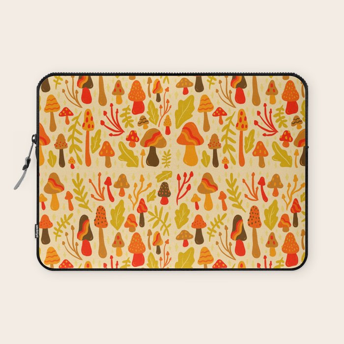 Spring Mushroom Print Laptop Sleeve Gallery Image 1