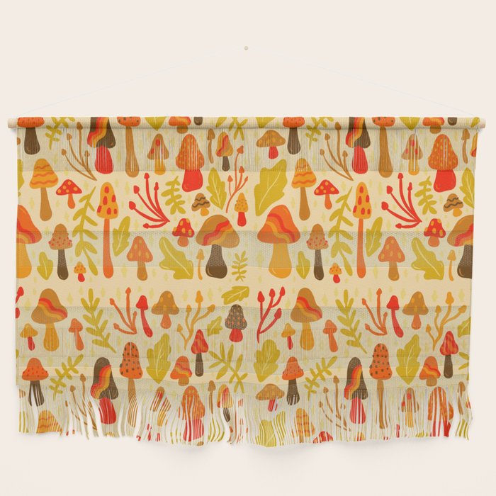 Spring Mushroom Print Wall Hanging Gallery Image 1