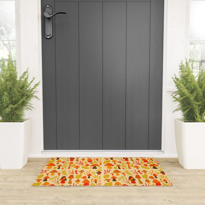 Spring Mushroom Print Welcome Mat Gallery Image 3