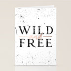 Wild and Free Rose Gold on White Stationery Card Gallery Image 2
