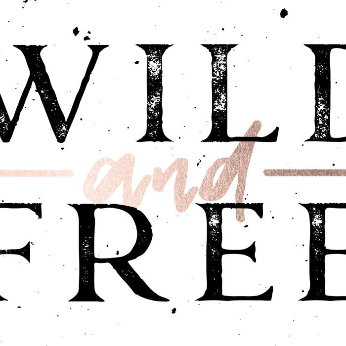 Wild and Free Rose Gold on White Coffee Mug Gallery Image 2