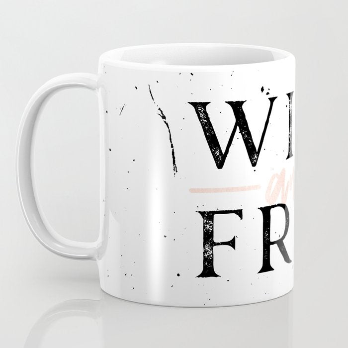 Wild and Free Rose Gold on White Coffee Mug Gallery Image 3
