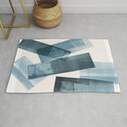 Rectangular Shapes Blue Geometric Abstract Rug Gallery Image 1