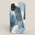 Rectangular Shapes Blue Geometric Abstract iPhone Case Gallery Image 1