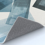 Rectangular Shapes Blue Geometric Abstract Rug Gallery Image 4