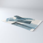 Rectangular Shapes Blue Geometric Abstract Rug Gallery Image 3