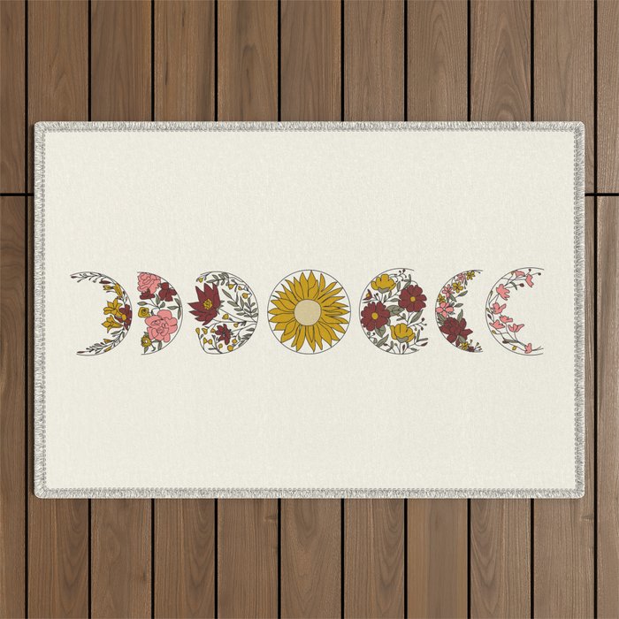 Floral Phases of the Moon Outdoor Rug Gallery Image 1