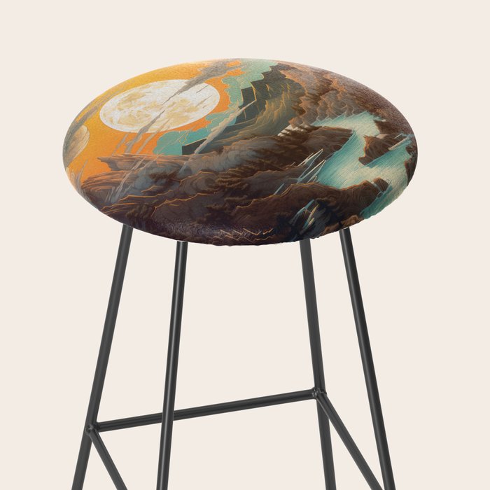 Summer Moonrise In The Sierra Mountains Stool Gallery Image 2