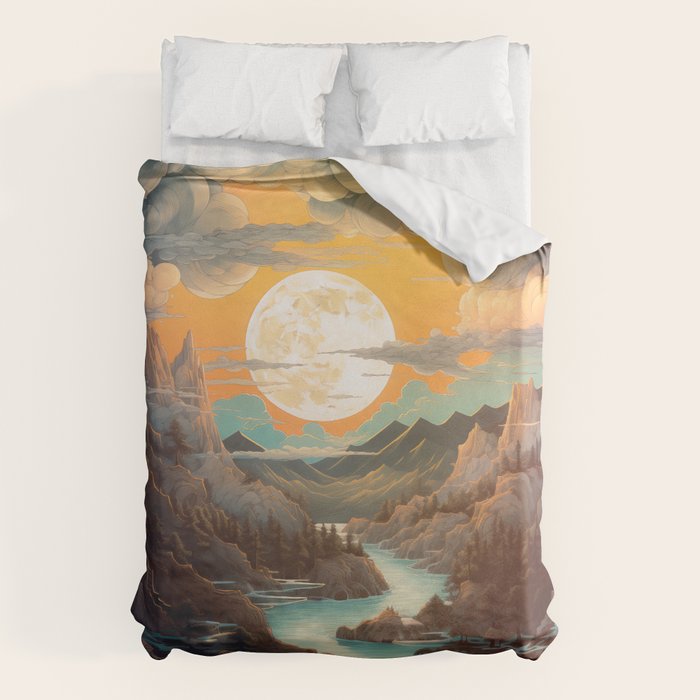 Summer Moonrise In The Sierra Mountains Duvet Cover Gallery Image 6