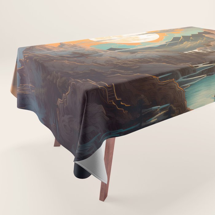 Summer Moonrise In The Sierra Mountains Tablecloth Gallery Image 1