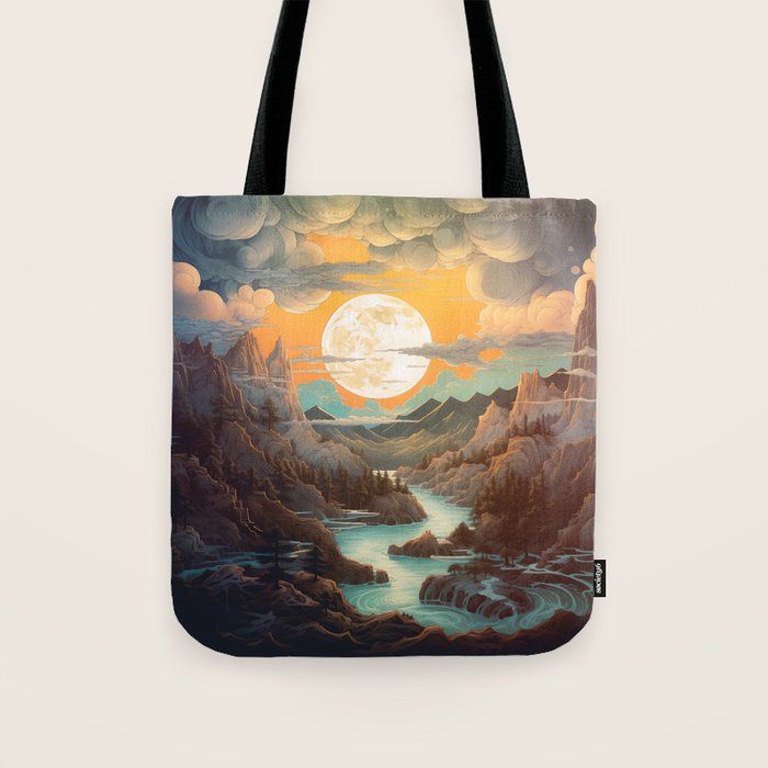 Summer Moonrise In The Sierra Mountains Tote Bag Gallery Image 1
